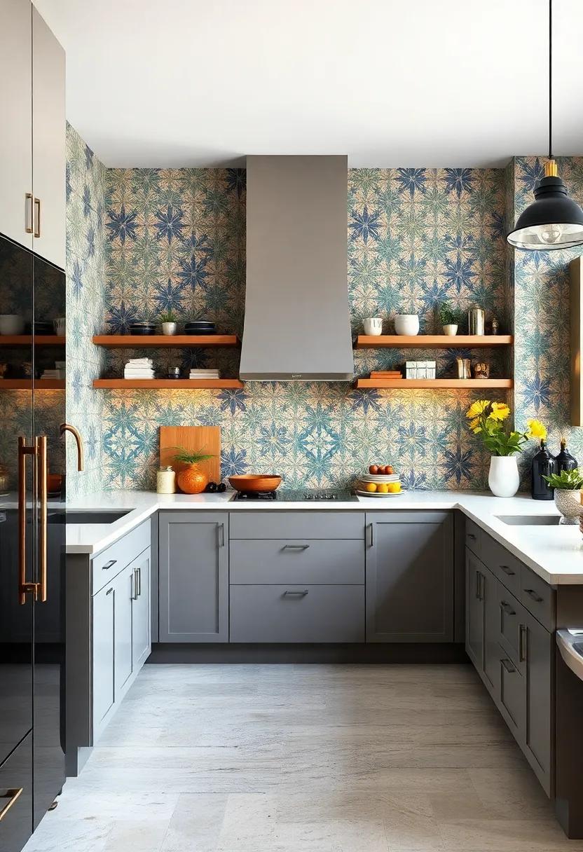 Mix-And-Match Patterned Tiles In Unexpected Layouts Crafting Playful And Whimsical Kitchen Walls