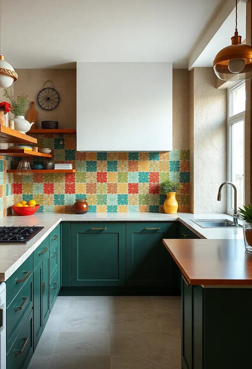 Retro Funky Tiles Celebrating 70s Colors And Shapes Offering Playful Energy To Eclectic Kitchens