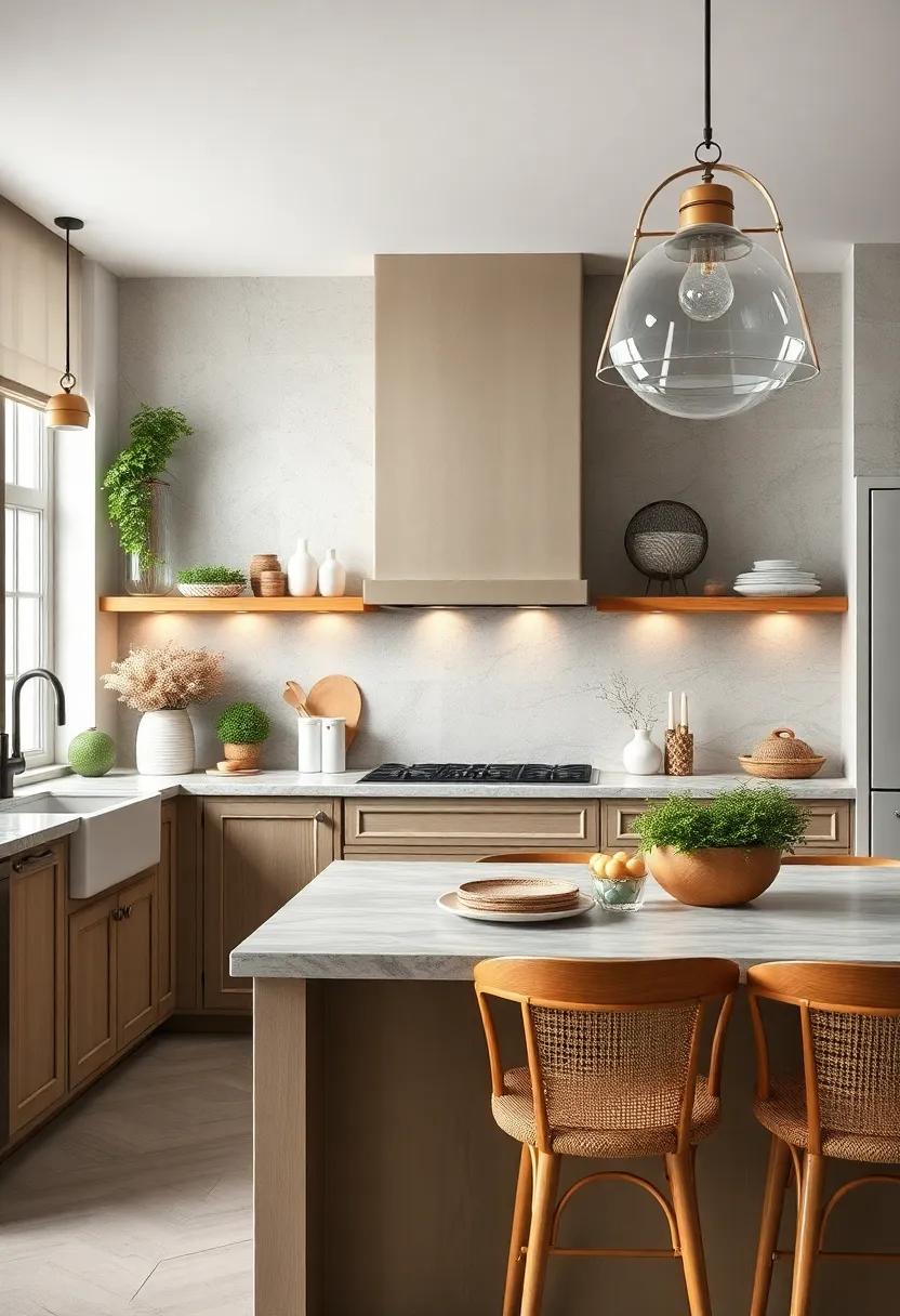 Serene Coastal Tones And Textures Integrated Into Backsplashes To Evoke Calm In Eclectic Kitchens