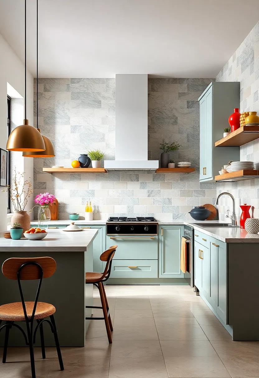 Soft Pastel Tile Palettes Paired With Bold Accents For A Balanced And Inviting Kitchen Setting