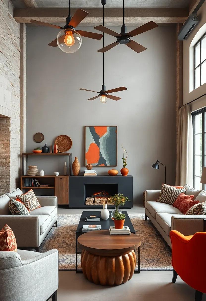 Industrial Lighting Fixtures Combined with Artisan Handmade Decor for Ambient Warmth