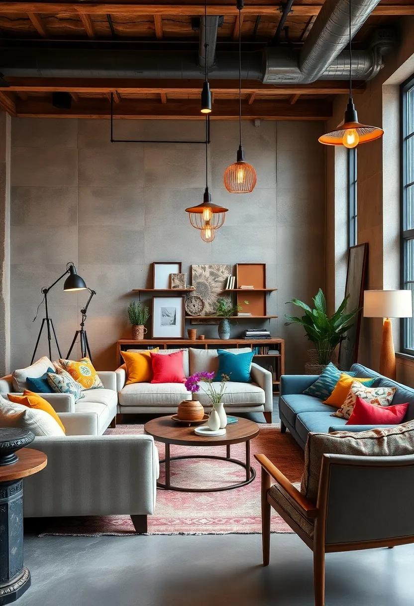 Eclectic Mix of Floor Lamps Highlighting Industrial and Bohemian Styles Together