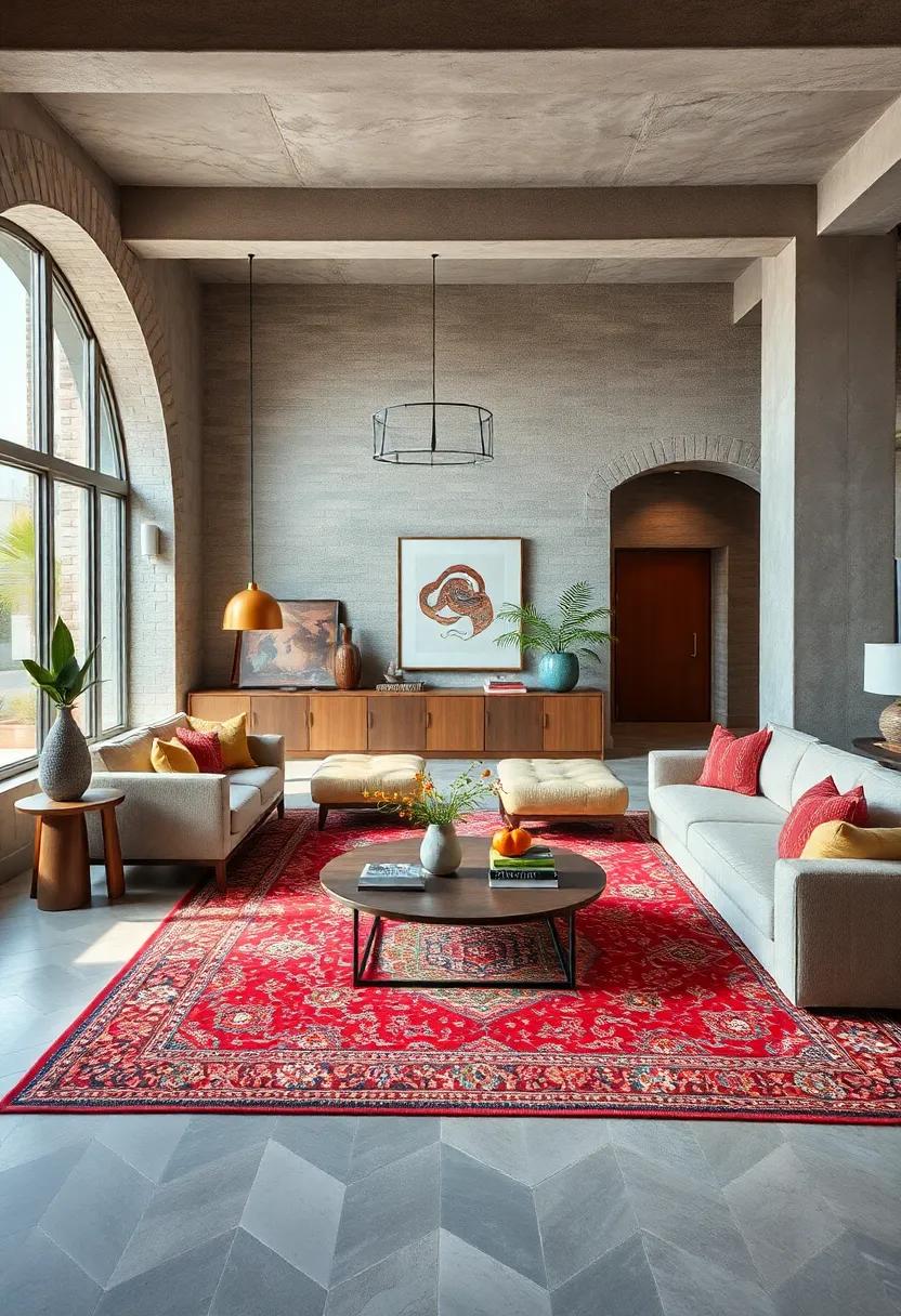 Juxtaposing Traditional Oriental Rugs With Modern Modular Sofas To Build Layers Of History And Innovation