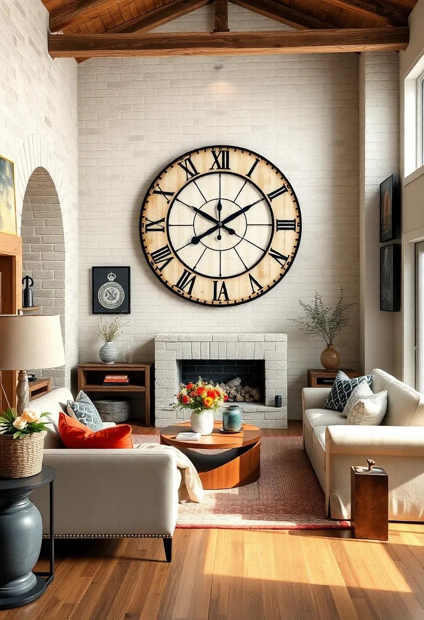 Whimsical Clock Signs: Make a statement with an oversized wall clock featuring vintage signage elements, blending functionality with ⁣charming decor