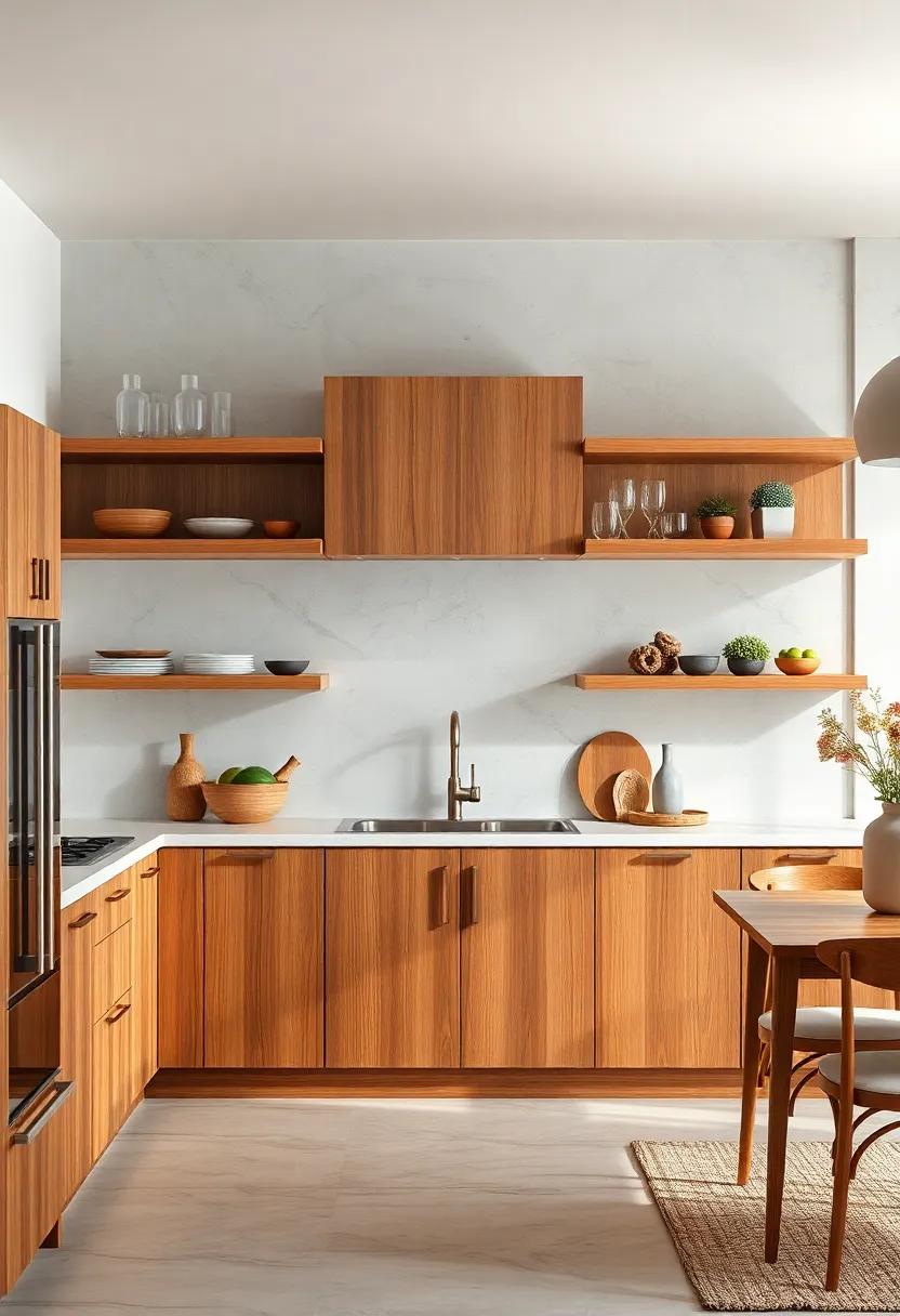 Minimalist Open Shelving: Couple flat panel cabinets with open shelves for a⁢ contemporary, airy feel and easy access to frequently used items