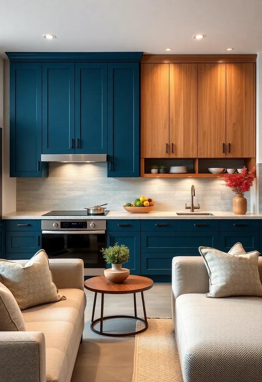 Bold Colors: Choose vibrant shades like deep blue or forest green for flat panel cabinets to make a striking visual statement ‍against neutral countertops