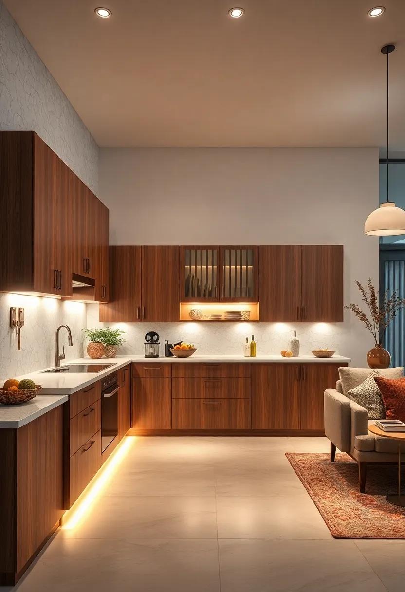 Integrated Lighting: Install LED strip lights beneath flat panel cabinets to illuminate your workspace, creating a⁢ warm, inviting ambiance