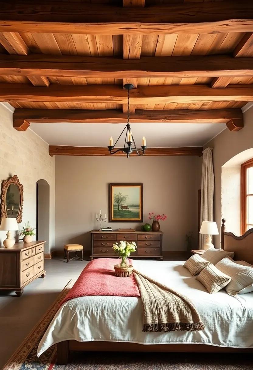 Handcrafted Wooden Beams and Rustic Ceilings Creating Warmth and Character