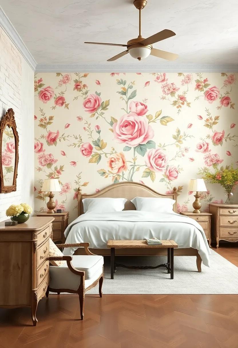 Elegant Wrought Iron Bed Frames with Curved Details Blending Vintage and Rustic Aesthetics