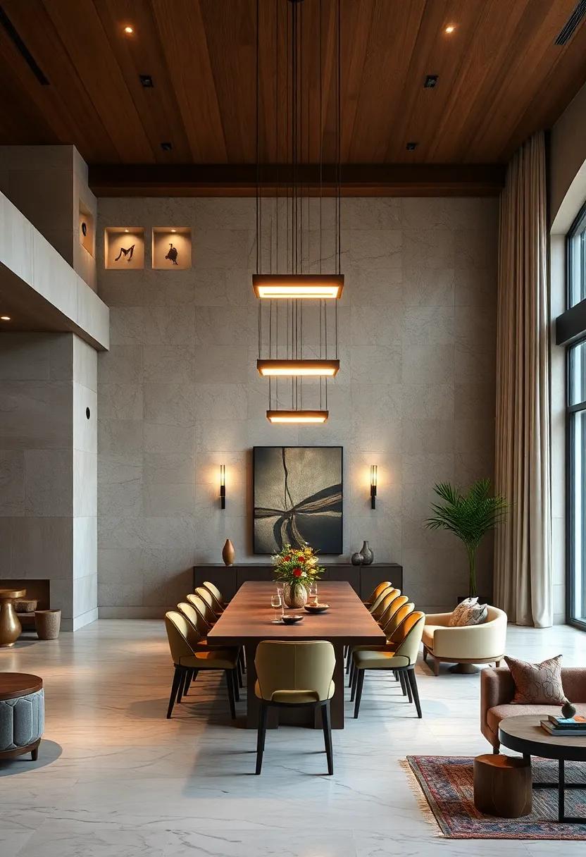 Minimalist Linear Suspension Fixtures Creating Sleek Contemporary Statements That Elongate and Light the Space