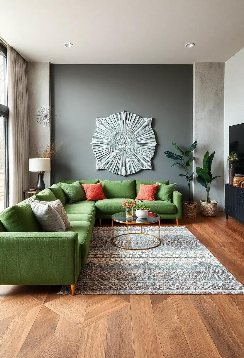 Design with a Throw rug: Lay down a textured⁢ or multi-colored ⁢area rug to anchor the⁣ seating area and offer visual contrast