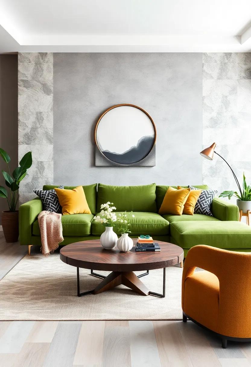 Use ⁢a Statement Coffee Table: Opt for a unique coffee table that‌ features‌ wood⁢ or glass to‍ serve as a stylish centerpiece