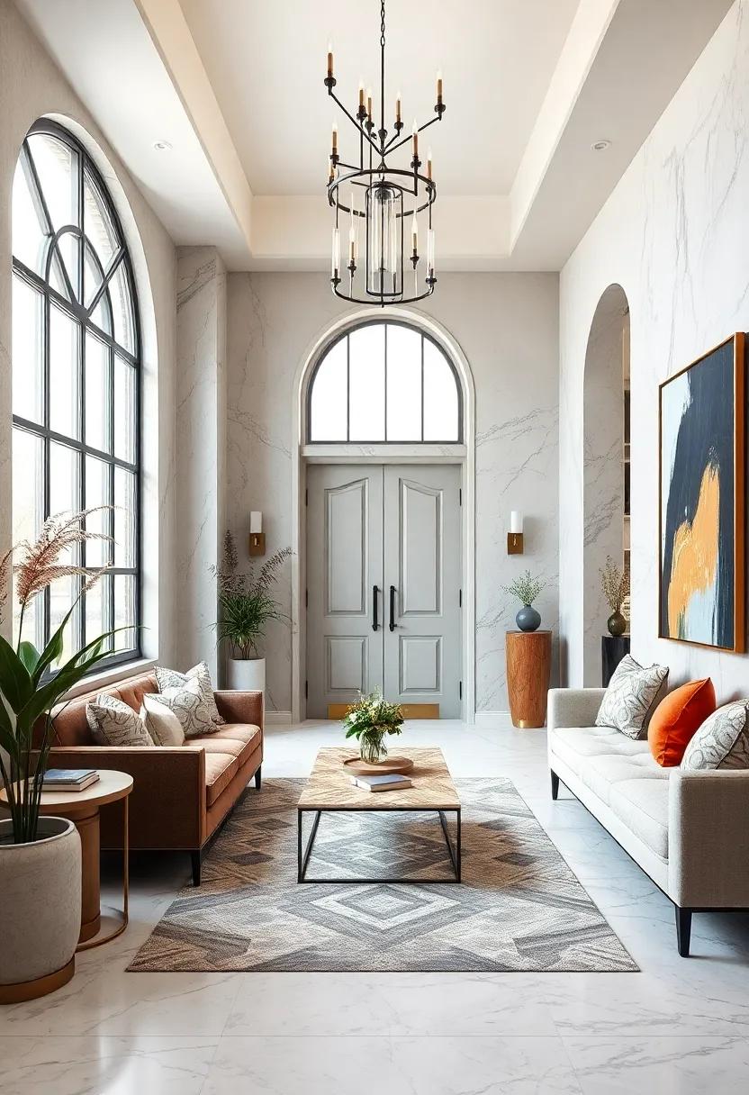 Elevate Your Entryway With Stunning Marble Accents and Elegant Stone Details for a Timeless Appeal