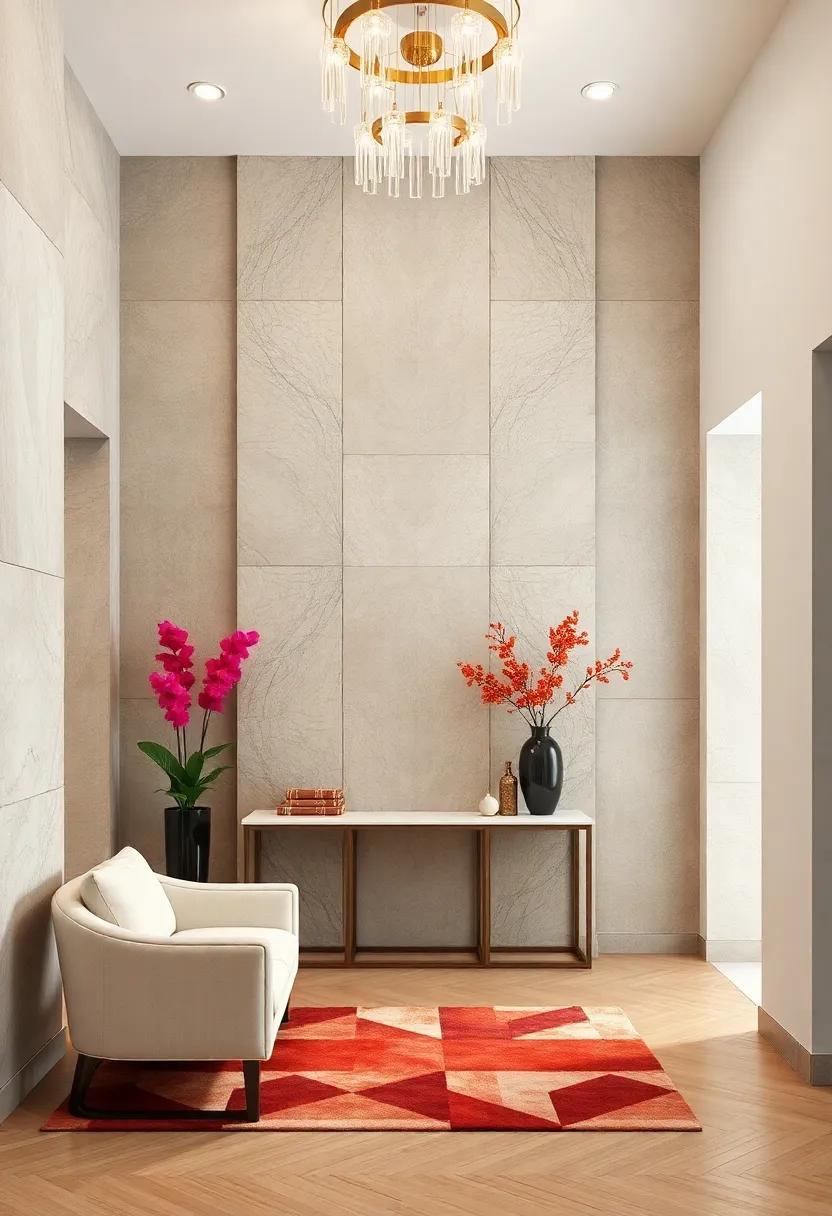 Intricately Designed Wall Panels Paired With Minimalist Console Tables for a Balanced Luxe Look