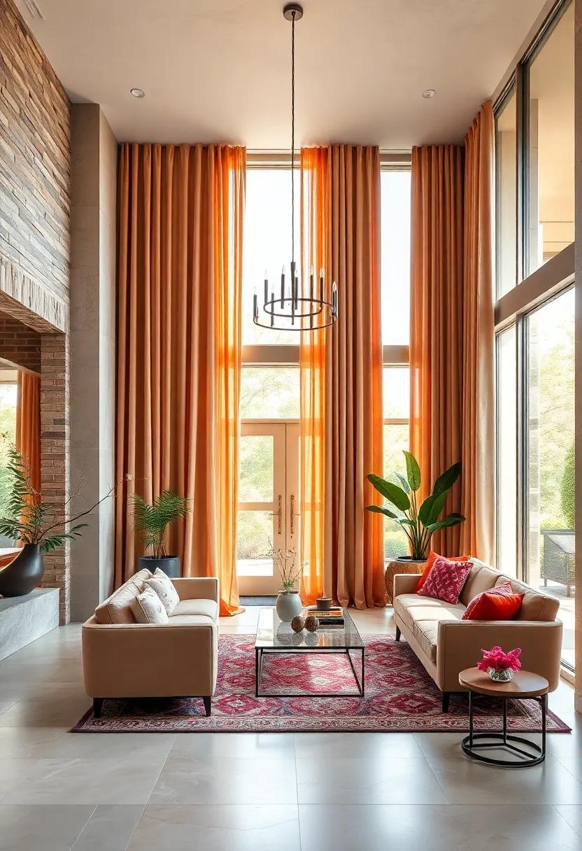 Plush Velvet Curtains Framing Floor-to-Ceiling Windows to Enhance Luxe Natural Lighting and Depth