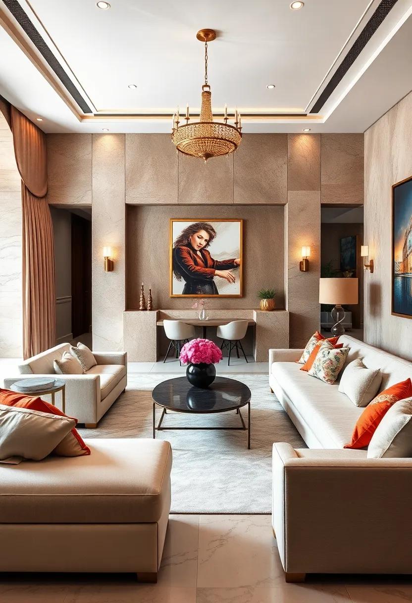 The Alluring Fusion of Classic Hollywood Glamour and Modern Luxury Interiors Evoking Opulence and Refinement