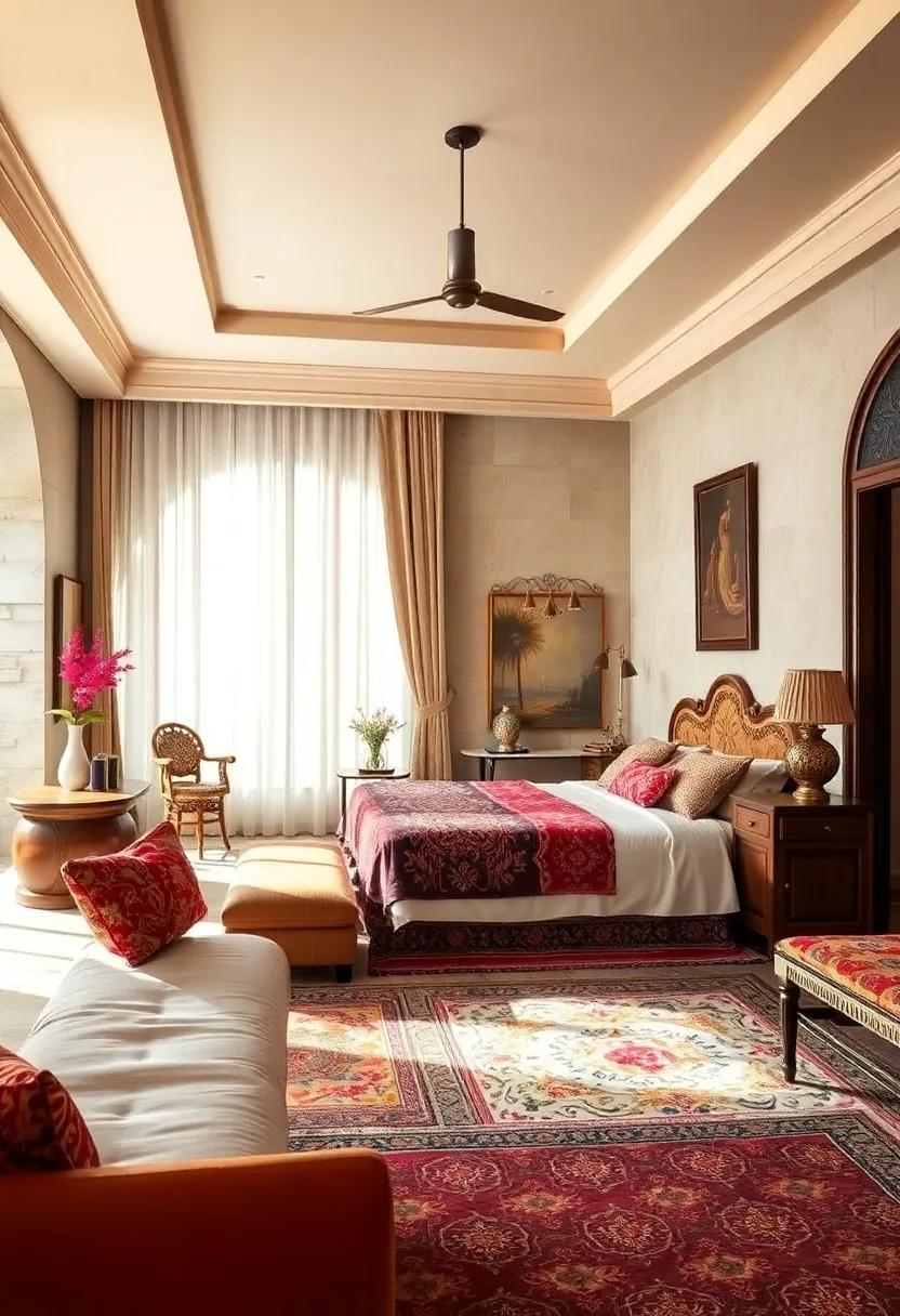 Layered Textiles Combining Kashmiri Embroidery and Rajasthani Prints in Harmonious Design