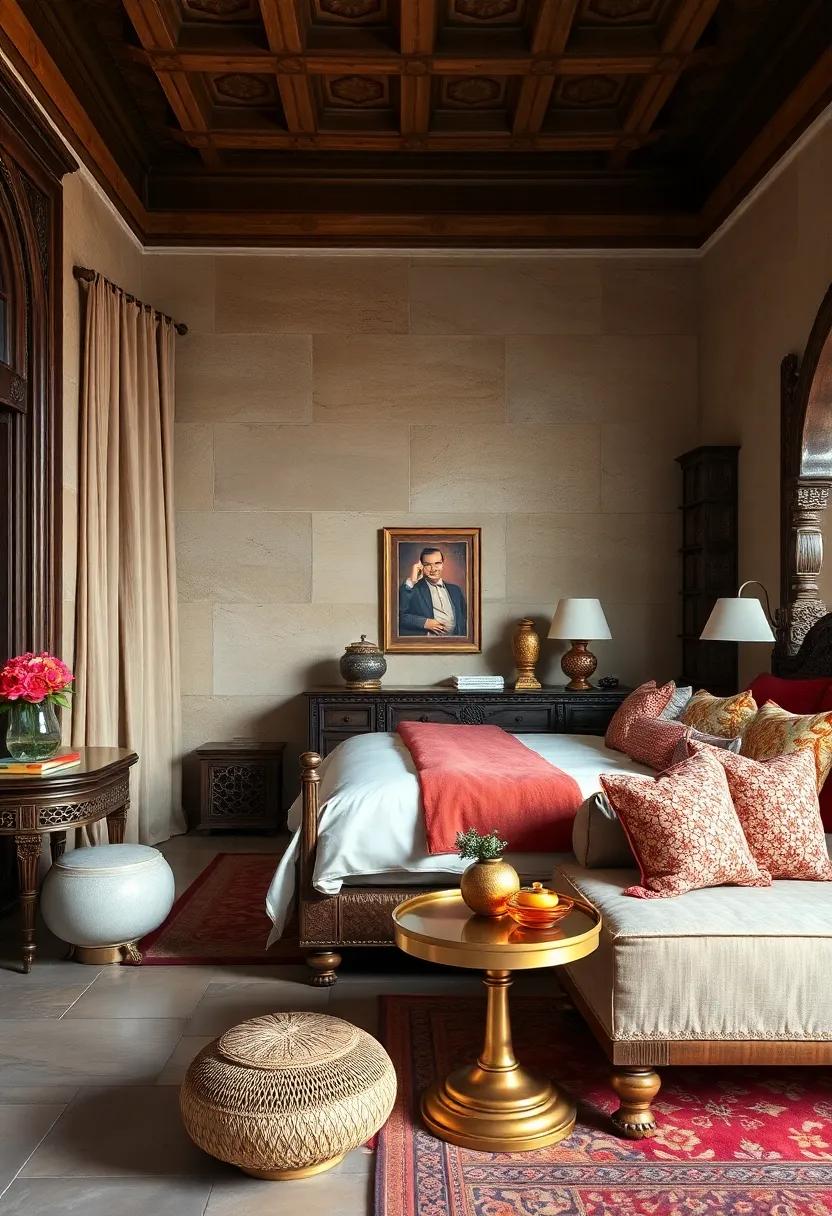 Polished Brass Accent Pieces Highlighting The Richness of The Maharaja's Interior