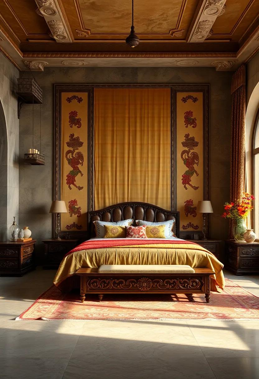 Textile Panels Featuring Traditional Kalamkari Paintings Enhancing Cultural Authenticity