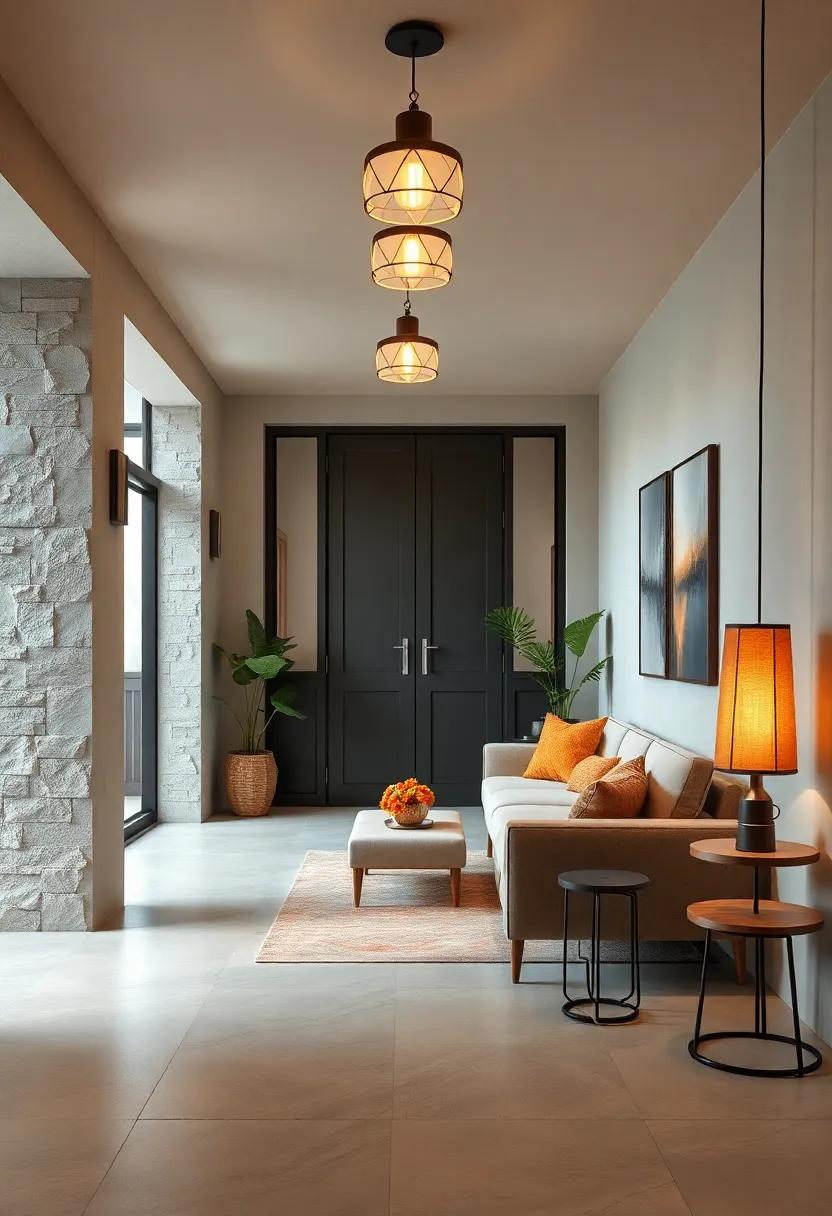 Cozy Lighting Fixtures Enhancing Warmth and Ambiance In Minimalist Japandi Entryway Spaces