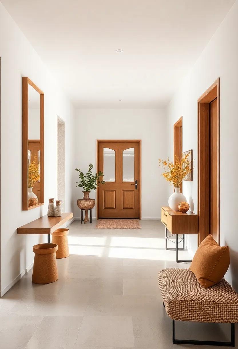 Slimline Mirrors With Light Wooden Frames Reflecting Space And Calming Energy In Entryways