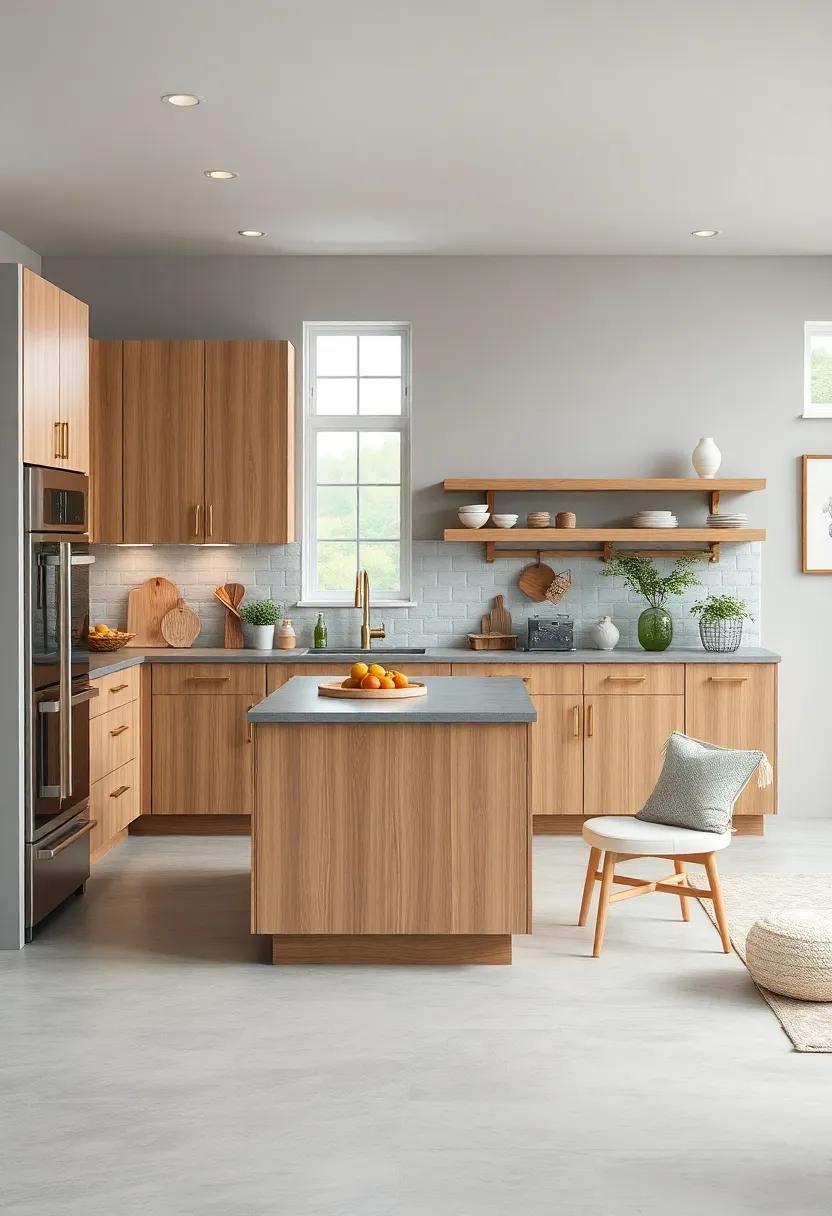 Accent with Brass: Introduce brass hardware and fixtures ‍that play beautifully against light gray and add a touch of elegance to the‌ oak cabinetry