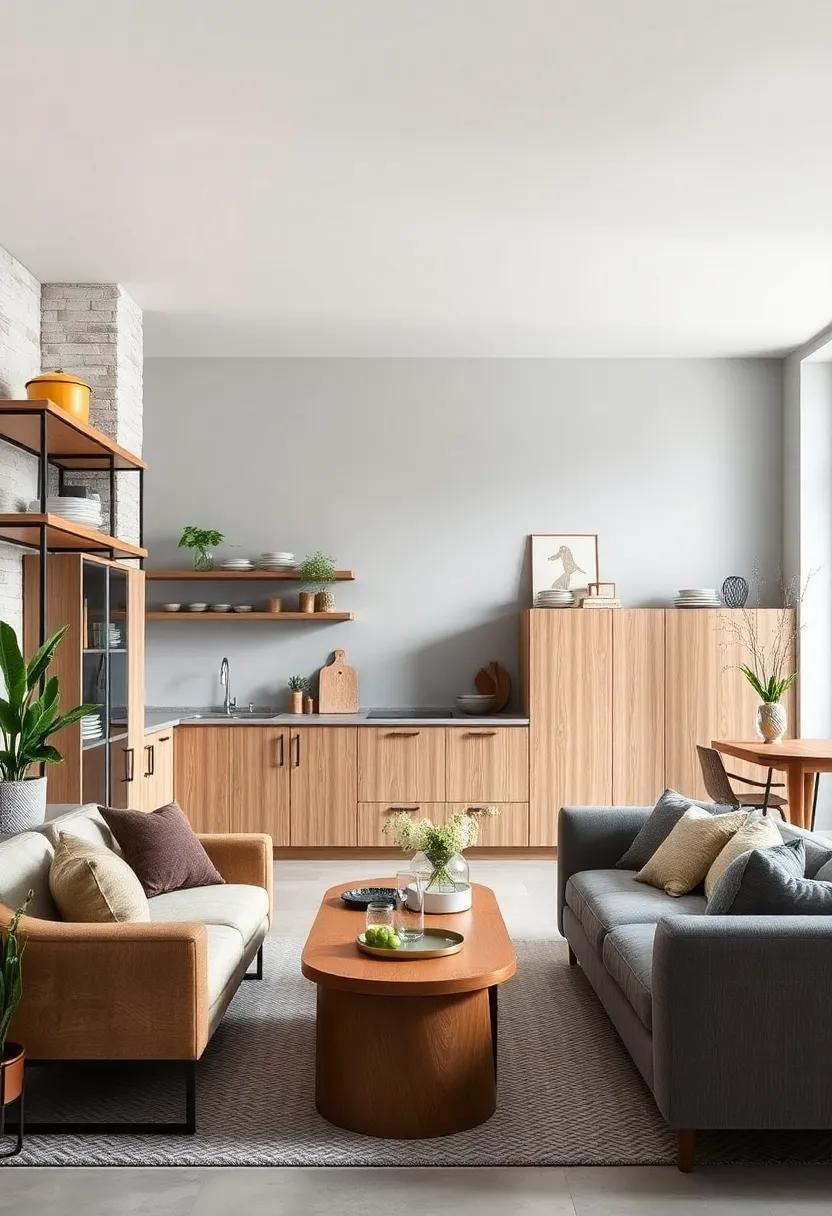 Incorporate Natural Elements: Bring in greenery by placing potted plants on shelves to enhance the earthy tones of oak cabinets‍ alongside‌ the calming gray walls