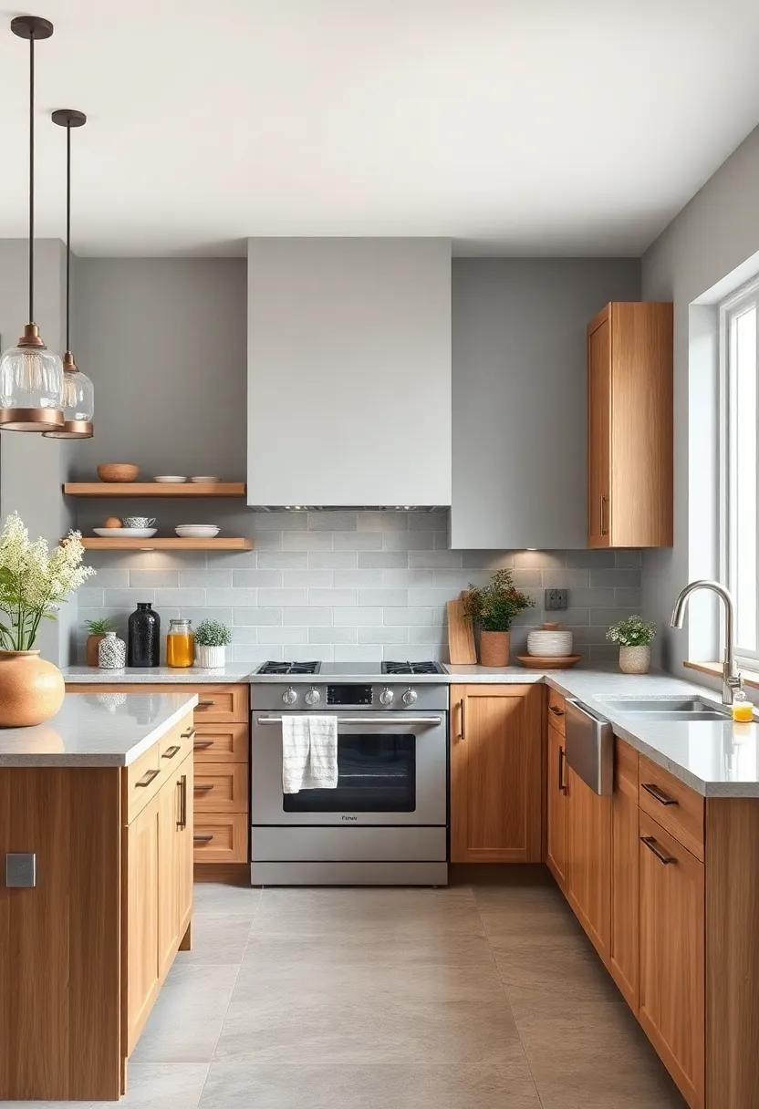 Utilize Large Windows: Maximize natural light through large windows that reflect off ​the⁣ light gray walls, making the oak cabinets appear even warmer
