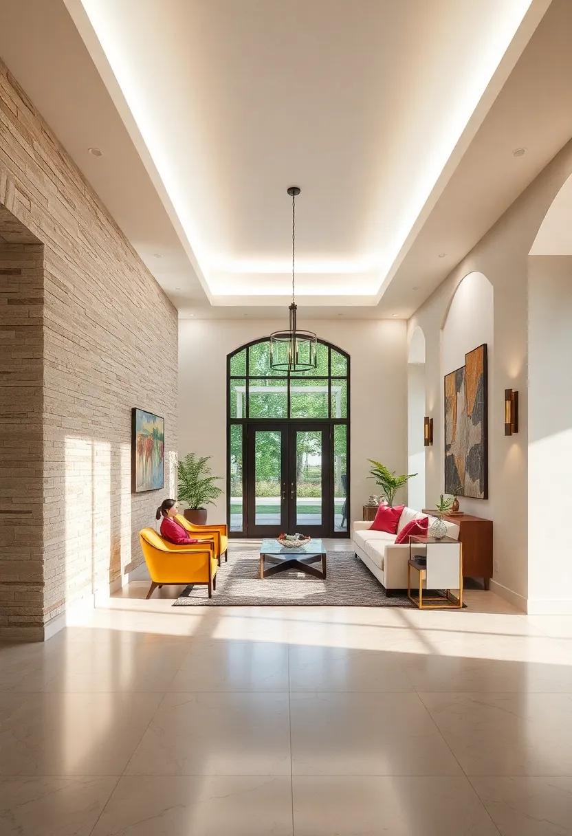 Bright White Cove Lighting Highlighting Smooth Architectural Lines In A Spacious Foyer