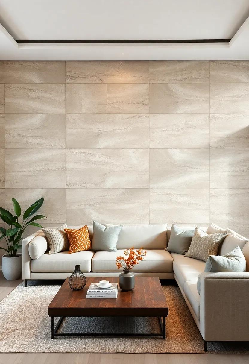 Subtle Earth Toned Tiles Arranged to Evoke Calm and Minimalistic Sophistication