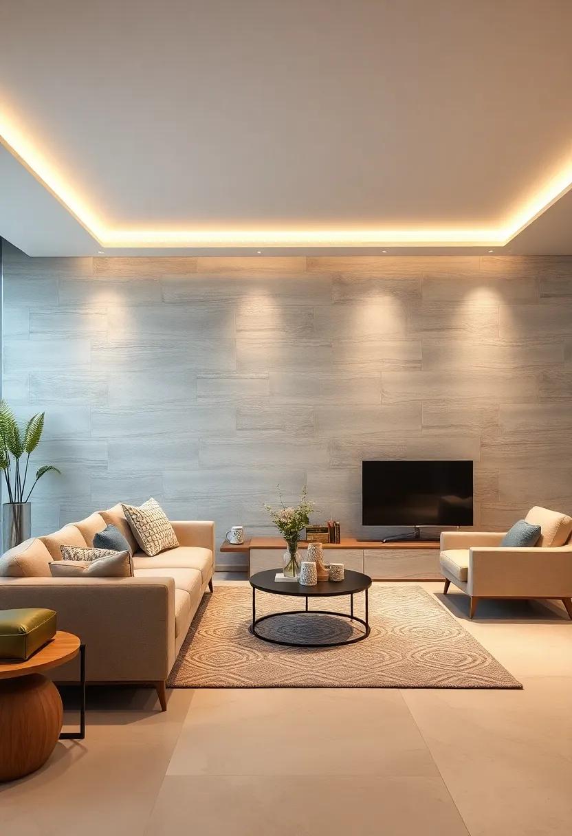 Smooth Polished Tiles Reflecting Ambient Lighting to Enhance a Spacious Feel