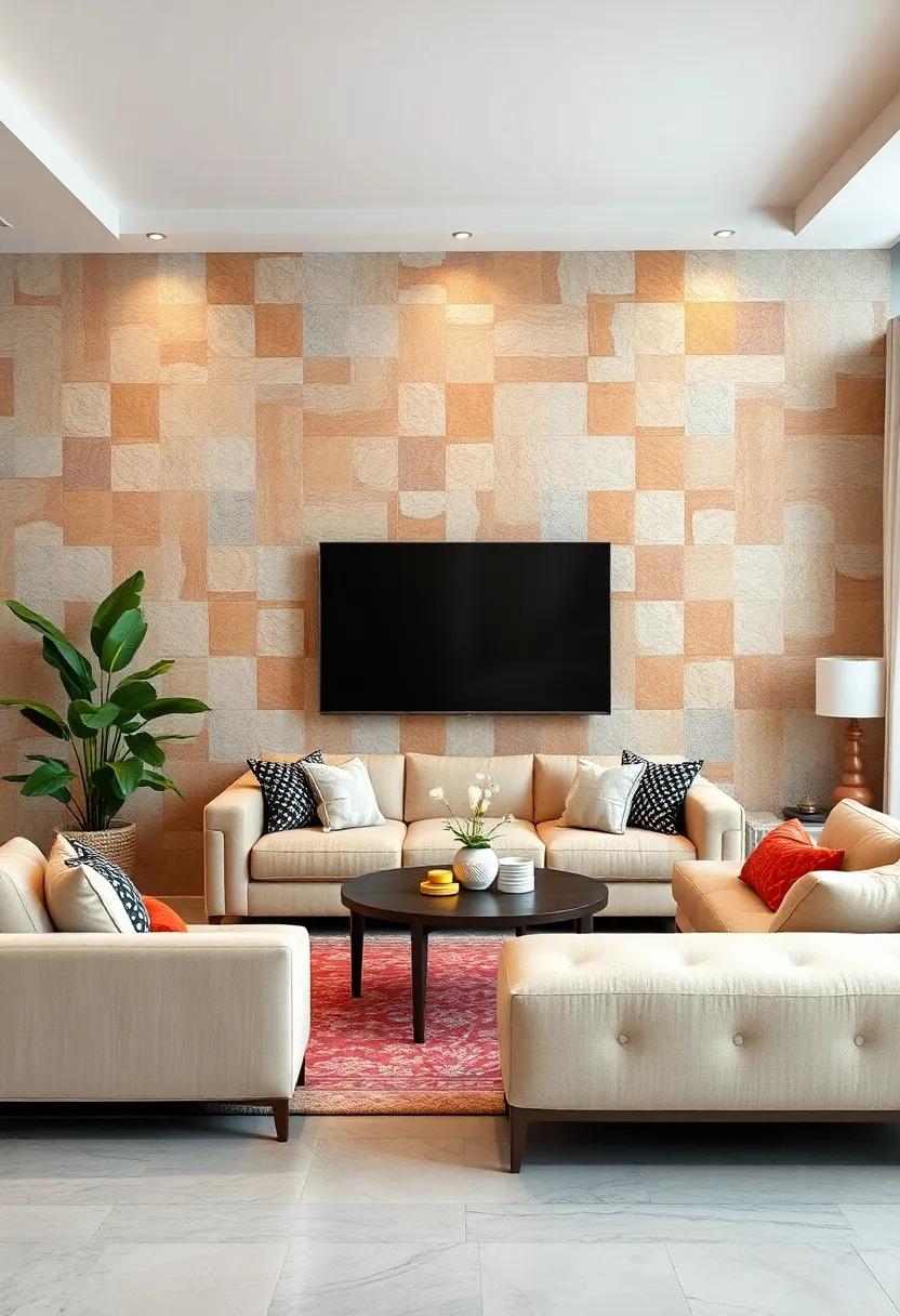 Bright and Cheerful Patterned Tiles Inspiring a Playful and Inviting Gathering Spot