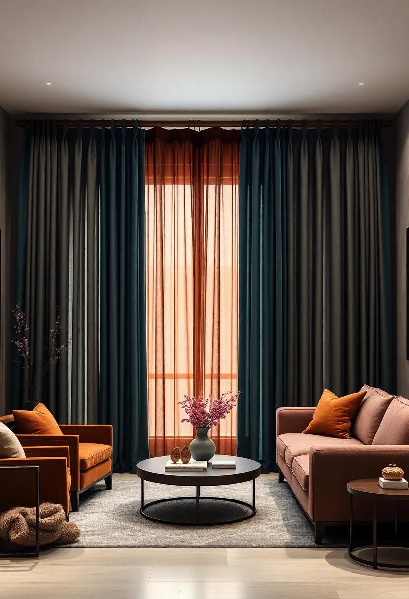 Deep Jewel Tone Curtains Hung On Dark Wooden Rods Creating A Luxurious Cozy Atmosphere