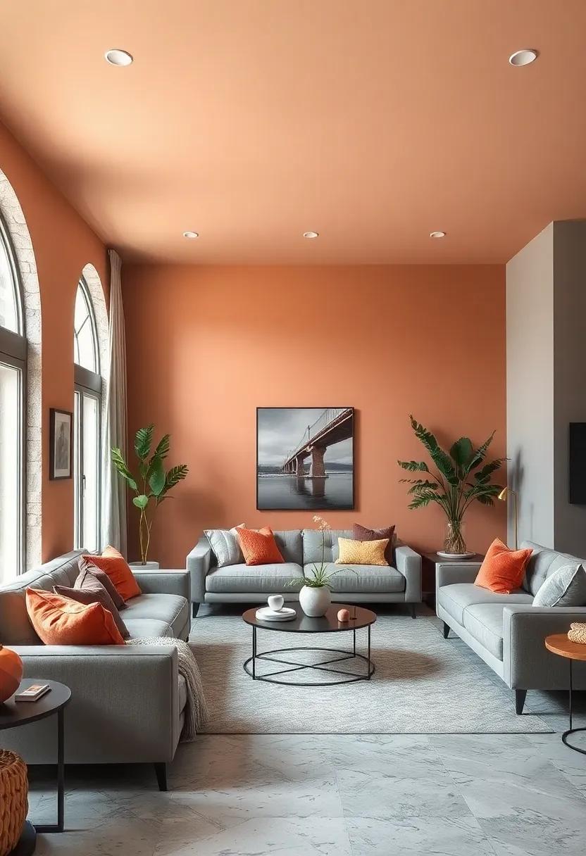 Peach and ⁤Warm Gray: ⁣Soft and inviting, peach adds a‍ friendly touch⁤ to⁤ gray, transforming your⁢ living room into a welcoming space