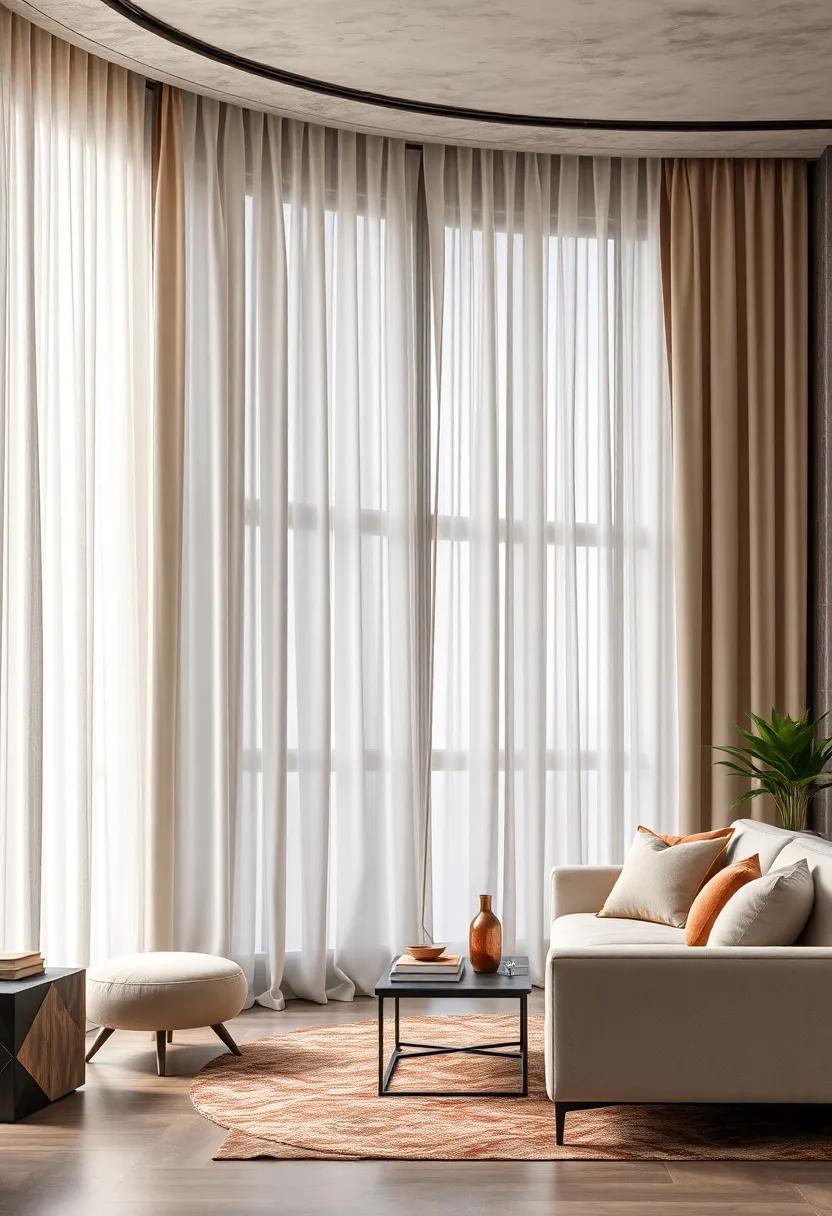 Layered Textures in Curtains Combining Sheer Organza Over Heavy Velvet for an Inviting Yet Luxurious Look