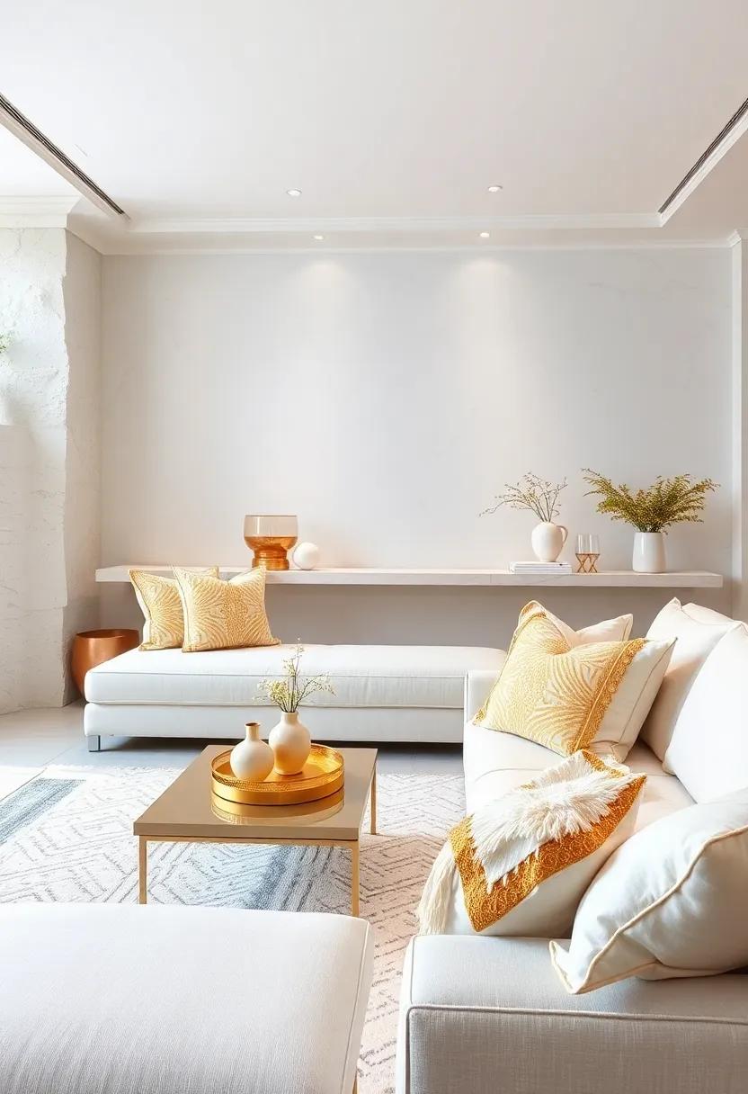 Sophisticated White Curtains With Gold Embroidery Draping Gracefully Over Sunlit Rooms