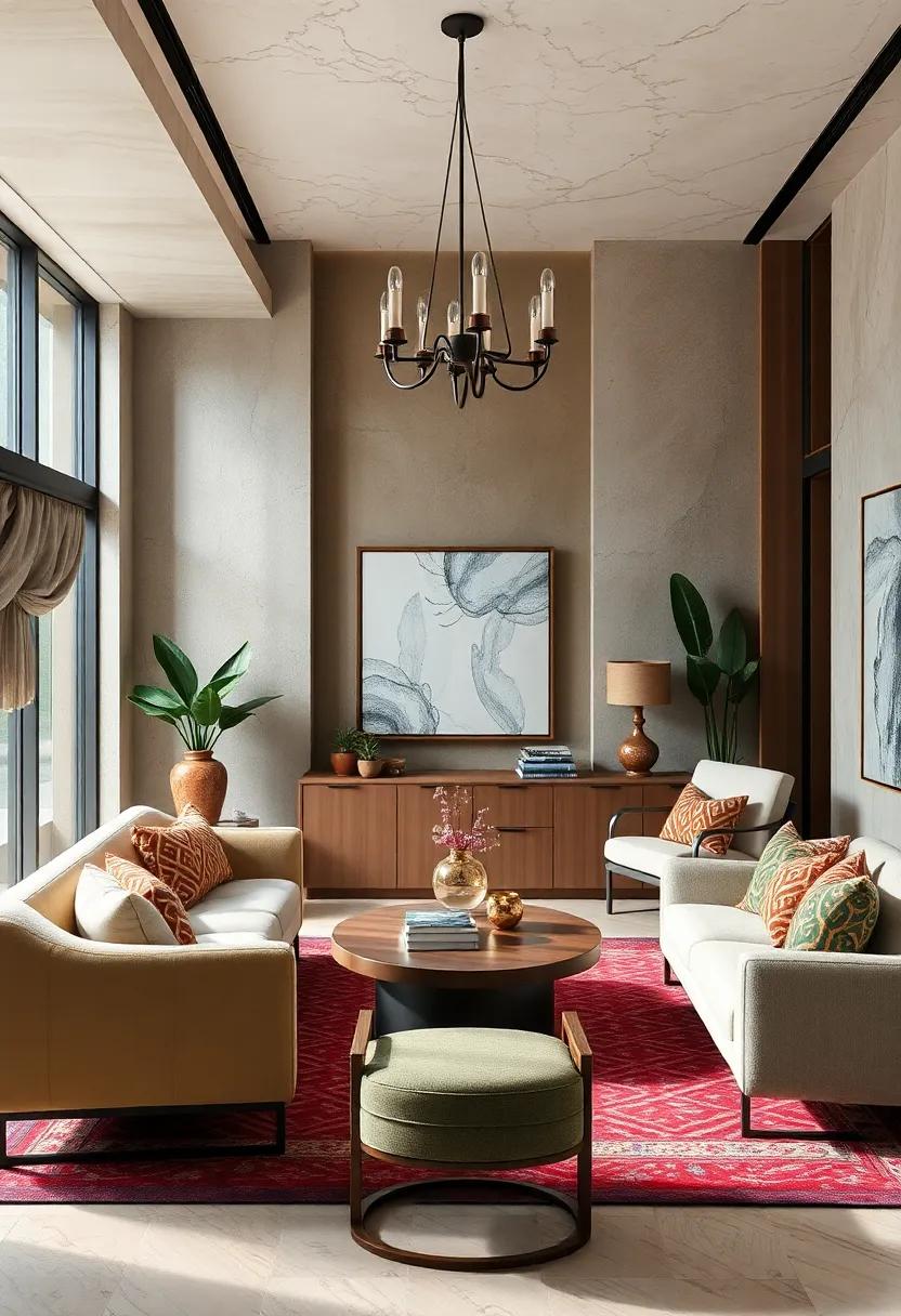 Layers of Texture and Bold Fabrics Bringing Warmth and Depth to Eclectic Home Office Environments