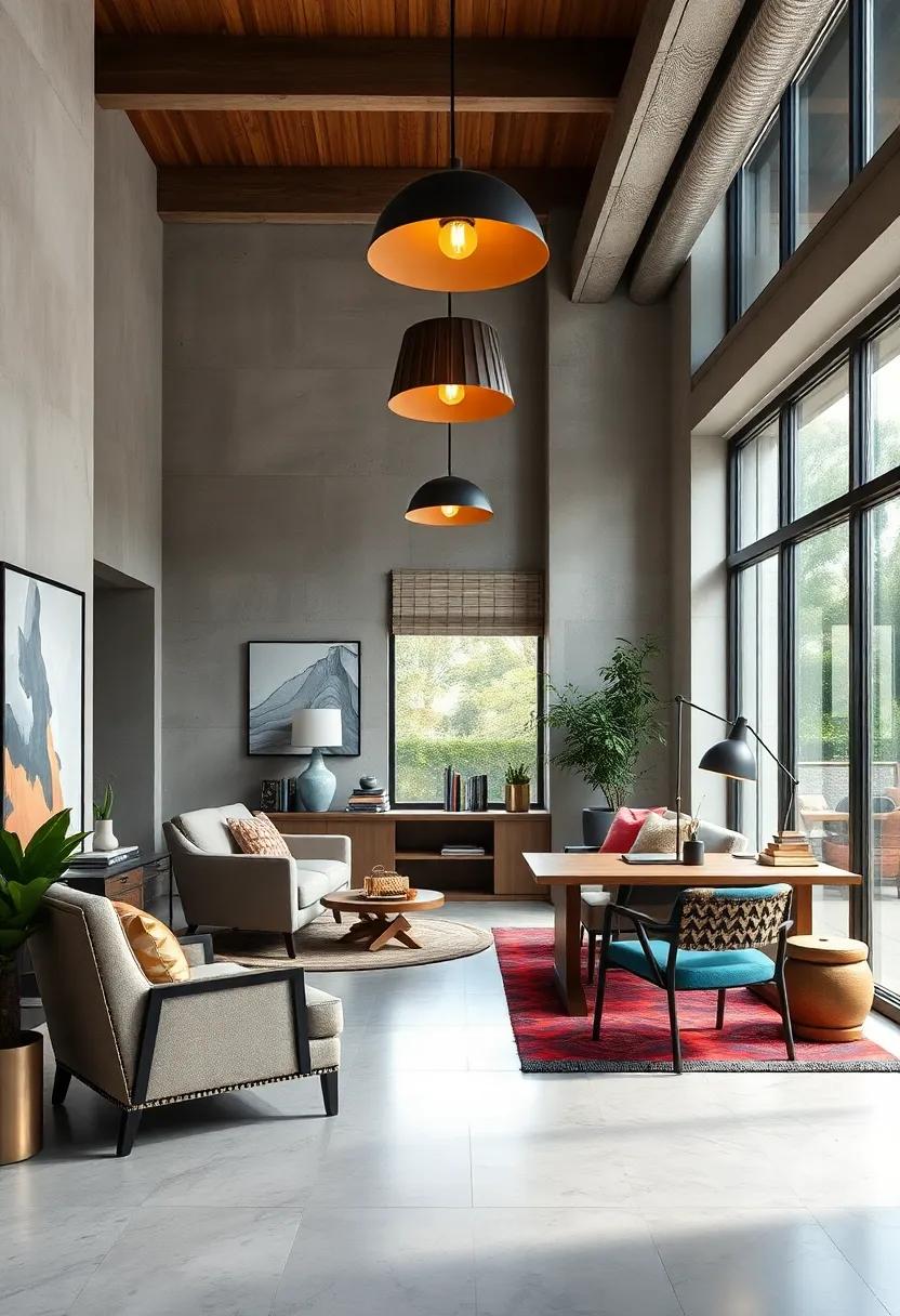 Statement Lighting Fixtures Illuminating Maximalist Offices with Artistic Flair and Functional Brilliance