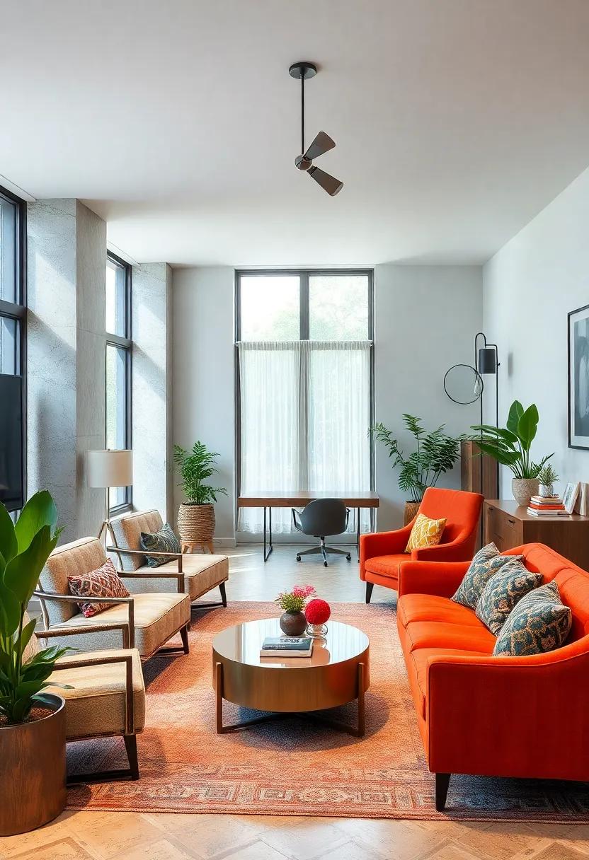 Mixed Seating Options Blending Comfort and Style in a Maximalist Eclectic Office Environment