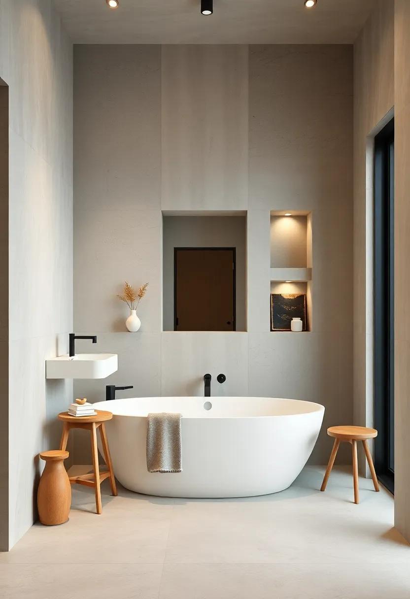 Subtle architectural niches embedded in walls to showcase minimal decor without cluttering space