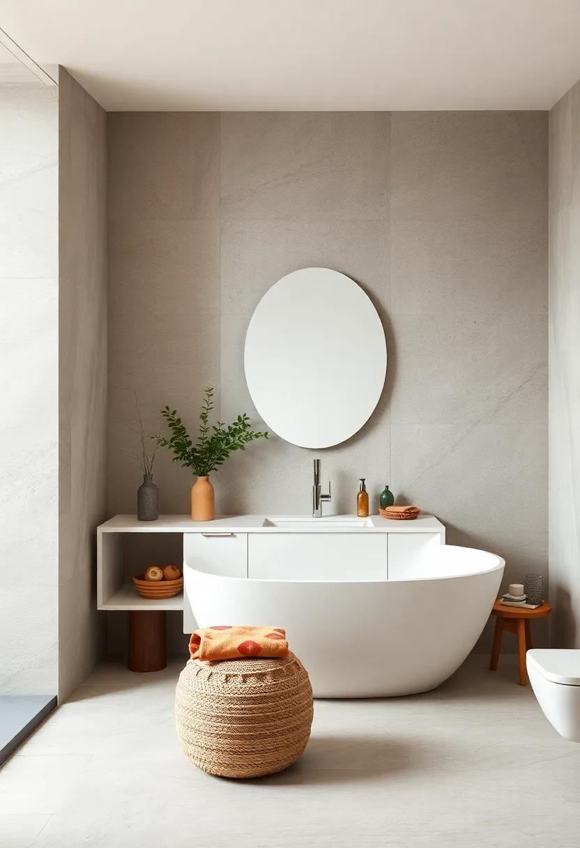 Clean edge cabinetry with push-to-open mechanisms maintaining uninterrupted surfaces and simplicity