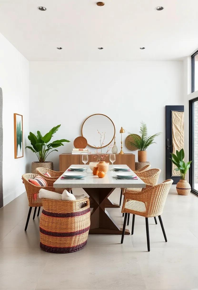 Handwoven Textile Baskets as Decorative Yet Functional Elements to Soften Hard Surfaces