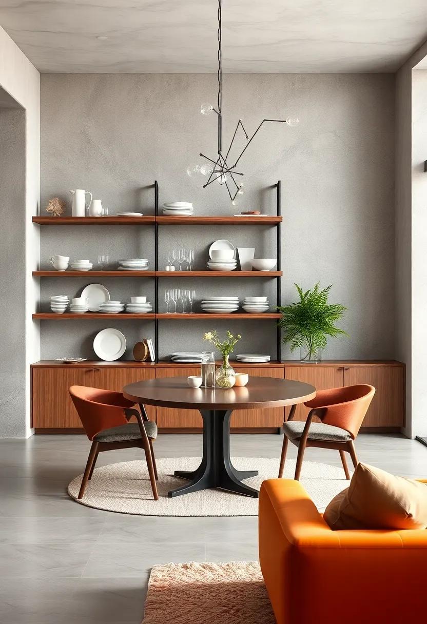 Open Shelving Displaying Carefully Curated Minimalist Dishware and Glassware Collections