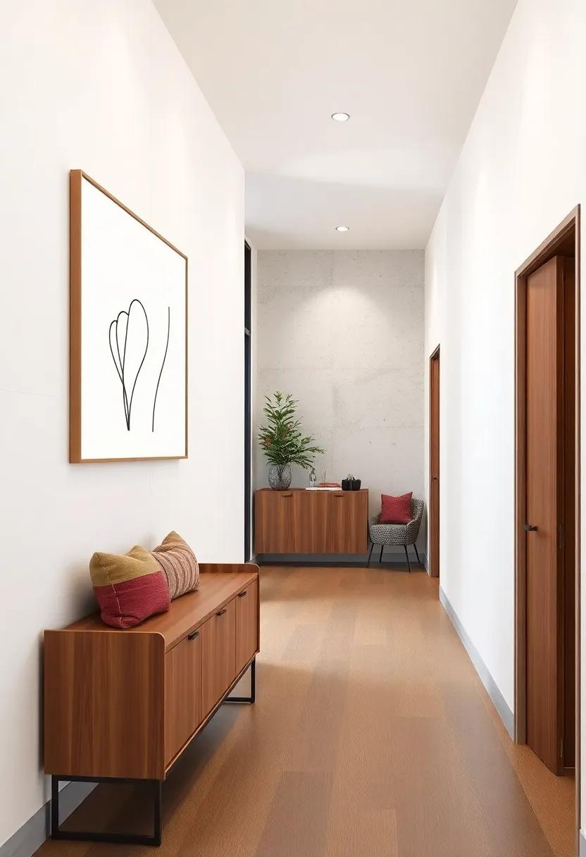 Delicate Line Art Illustrations Evoking Calm and Elegance Along Your Home's Busy Corridor