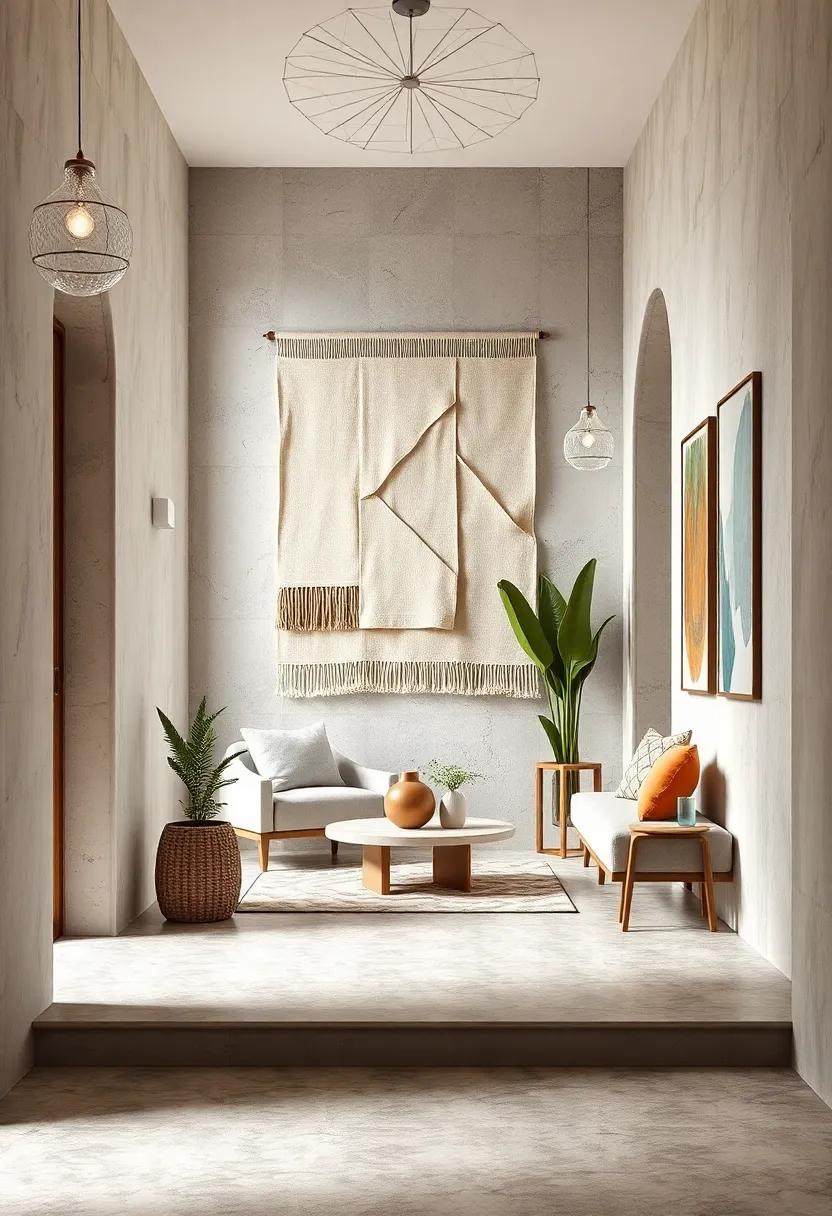 Delicate Woven Wall Hangings In Muted Hues Adding a Whisper of Texture and Warmth Without Overpowering