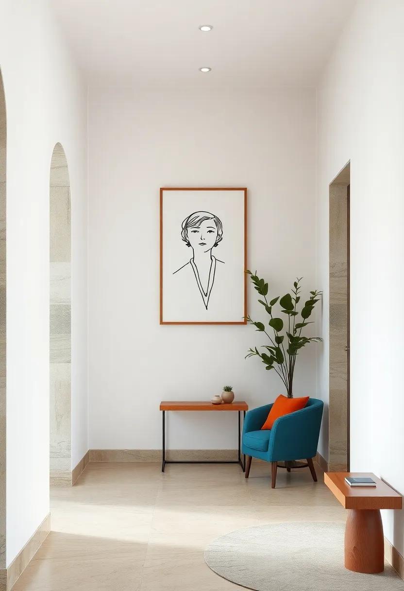 Elegant Single Line Portraits Bringing a Touch of Human Connection To Unadorned Hall Spaces