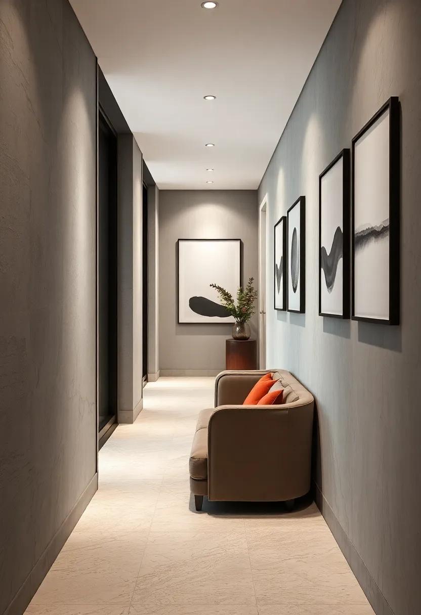The Quiet Charm of Monochrome Minimalist Prints Transforming Narrow Hallway Spaces Into Serene Pathways