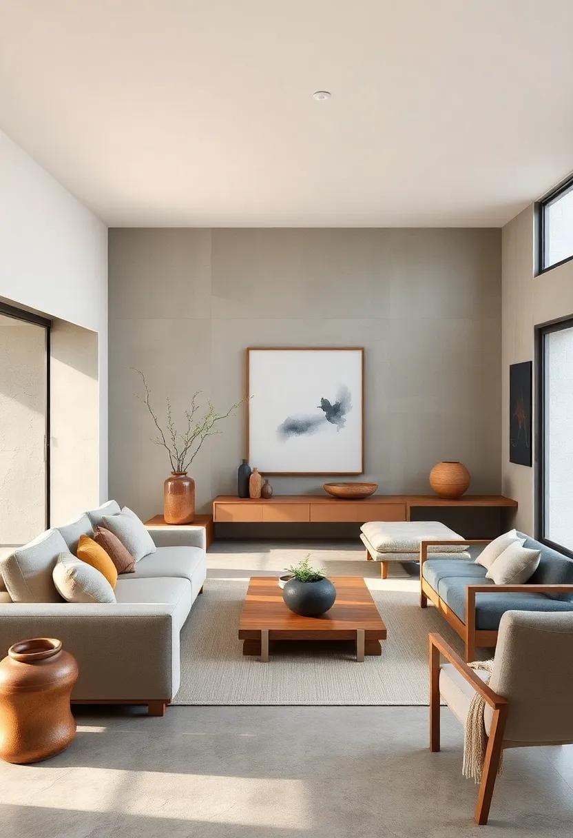 Wabi-Sabi Inspired Decor Showcasing Imperfect Beauty With Handcrafted Pottery And Aged Wood