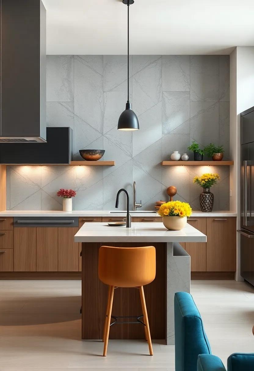 Design a concrete backsplash for a durable,easy-to-clean ⁣surface that adds‍ texture and interest