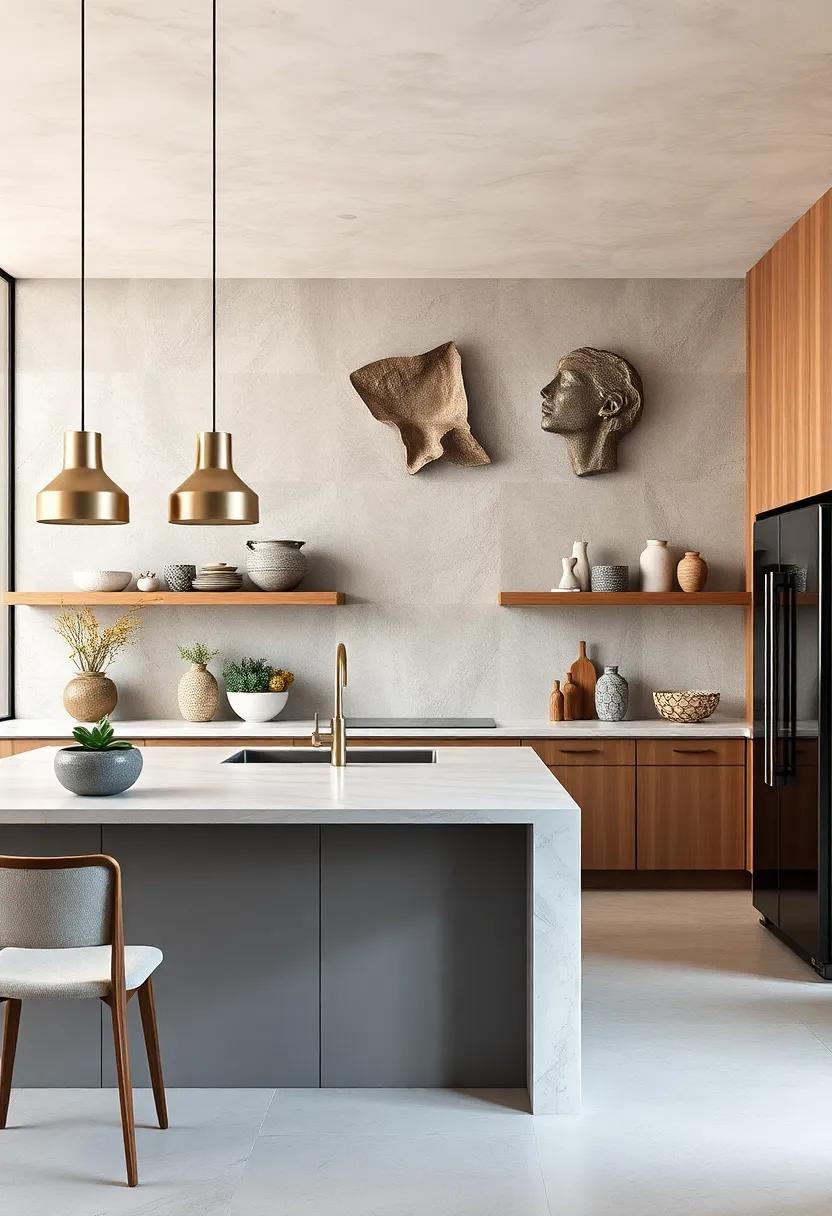 Showcase concrete wall‍ art ‍or ‍sculptures‌ to ⁣personalize ‌your kitchen⁢ while keeping⁢ it sophisticated